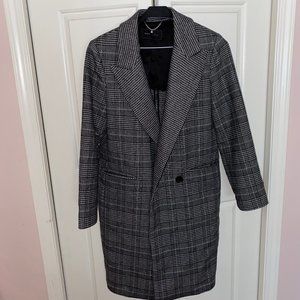 BCBGMAXAZRIA plaid wool long coat